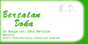 bertalan doka business card