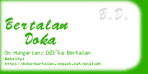 bertalan doka business card